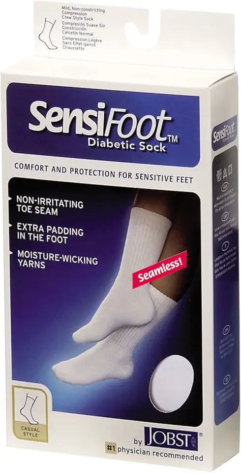 White 8-15 mmHg Closed Toe Crew Compression Socks Z737
