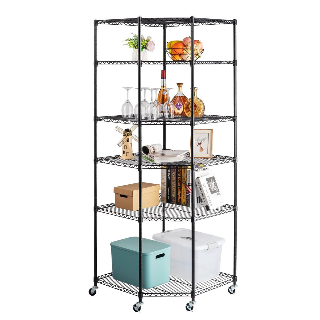 6 Tire Heavy Duty Steel Garage Storage Rack with Wheels Q785109
