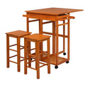 Solid Wood Foldable Kitchen Island with Stools Q848113
