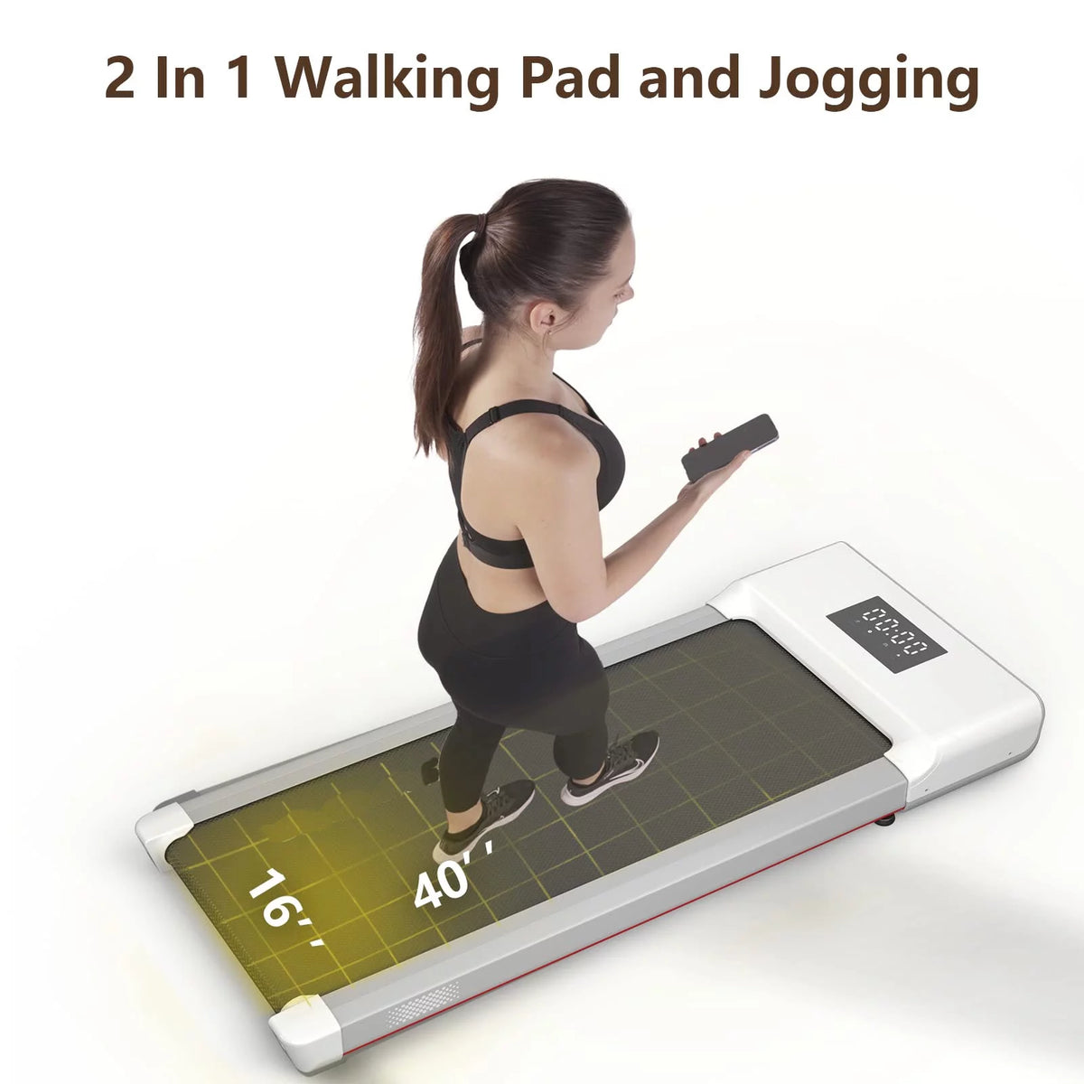 300lb 2.5HP Under Desk Treadmill with LED Display O5681