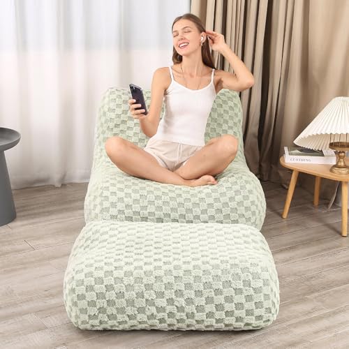 Green Bean Bag Chair with Footstool P257029