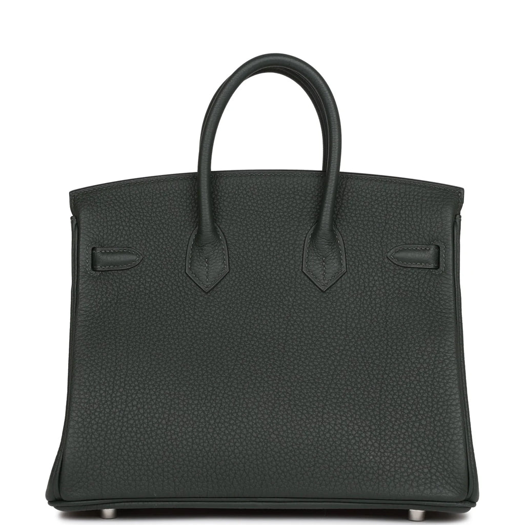 Birkin 25 Vert Fonce Togo Palladium Hardware M814