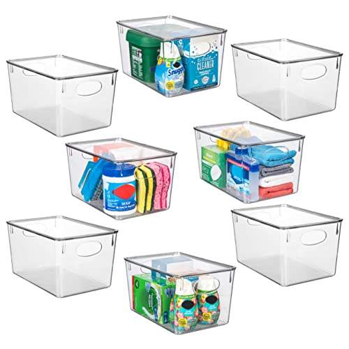 Plastic Storage Bins with Lids, 4 Pack G472365