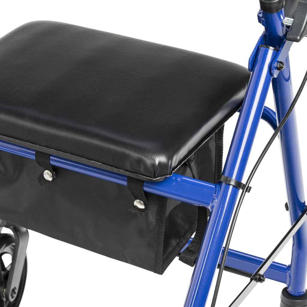 Blue Aluminum Rollator Rolling Walker with Padded Seat D392