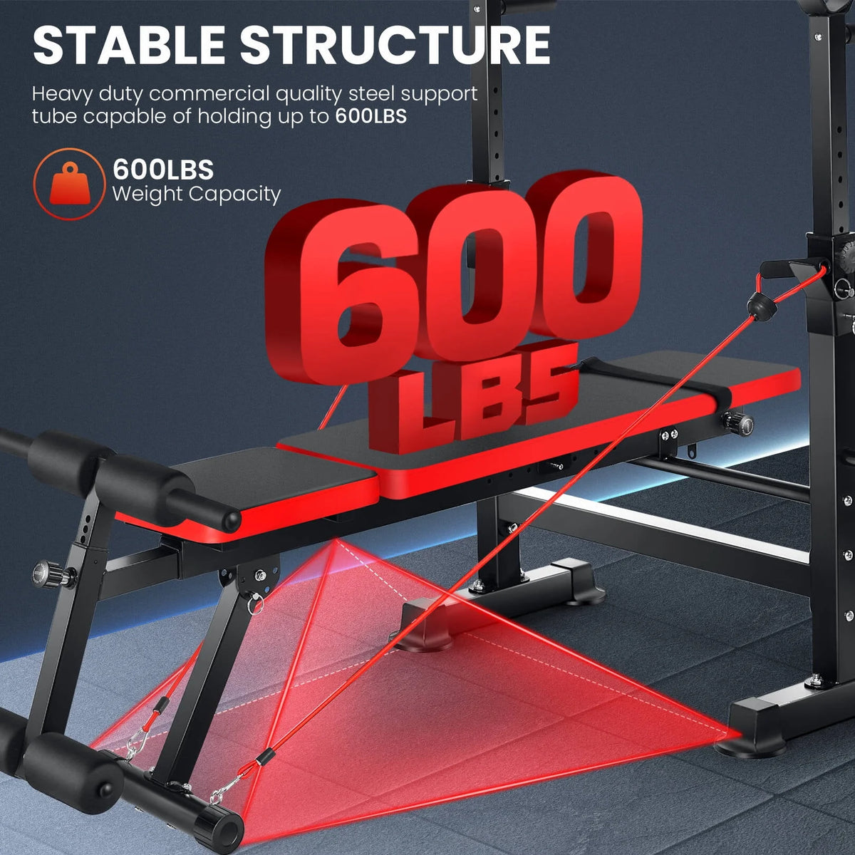 Adjustable Weight Bench Set with Barbell Rack W30780