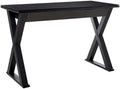 Black 48 Inch Glass Top Computer Desk D6027