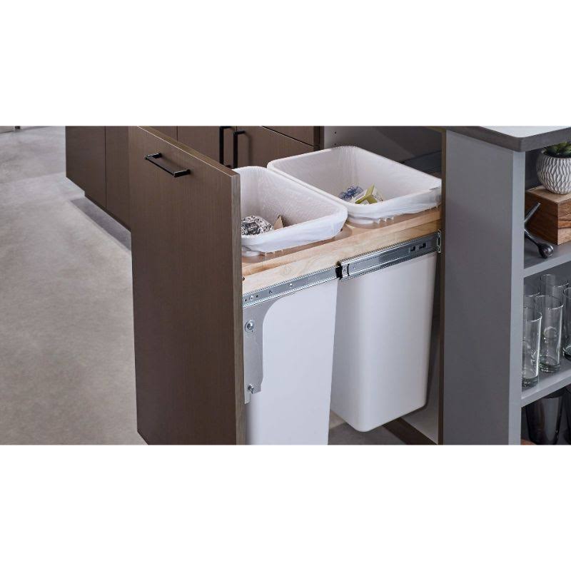 Double 50 Quart Top Mount White Waste Container N399