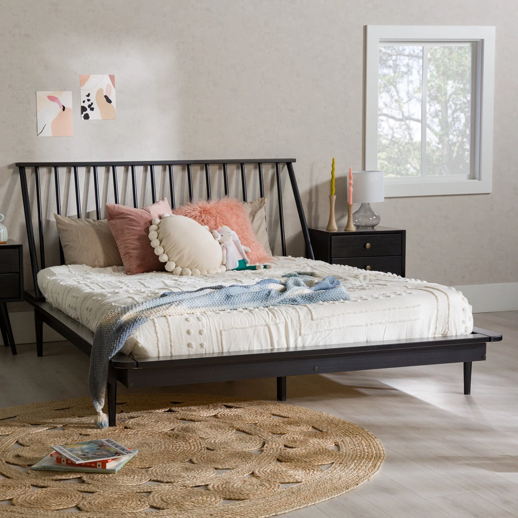 Queen Size Solid Wood Platform Bed X243