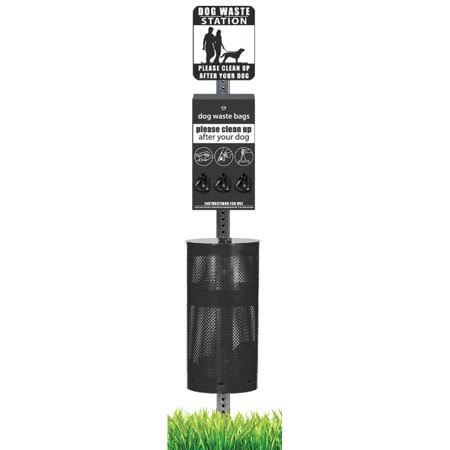 Black Dog Waste Station with 400 Bags and 25 Can Liners V80119