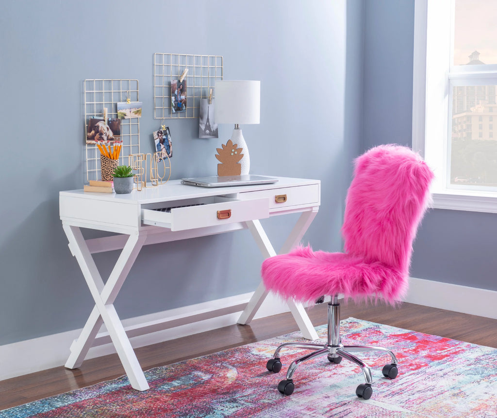 2-Drawer White Writing Desk P784210