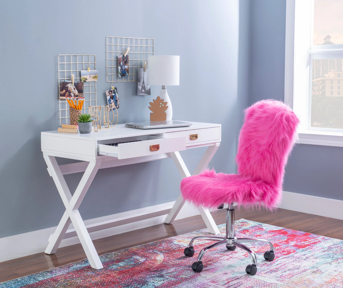 2-Drawer White Writing Desk P784210