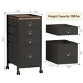 Black 4 Drawer Mobile File Cabinet P879