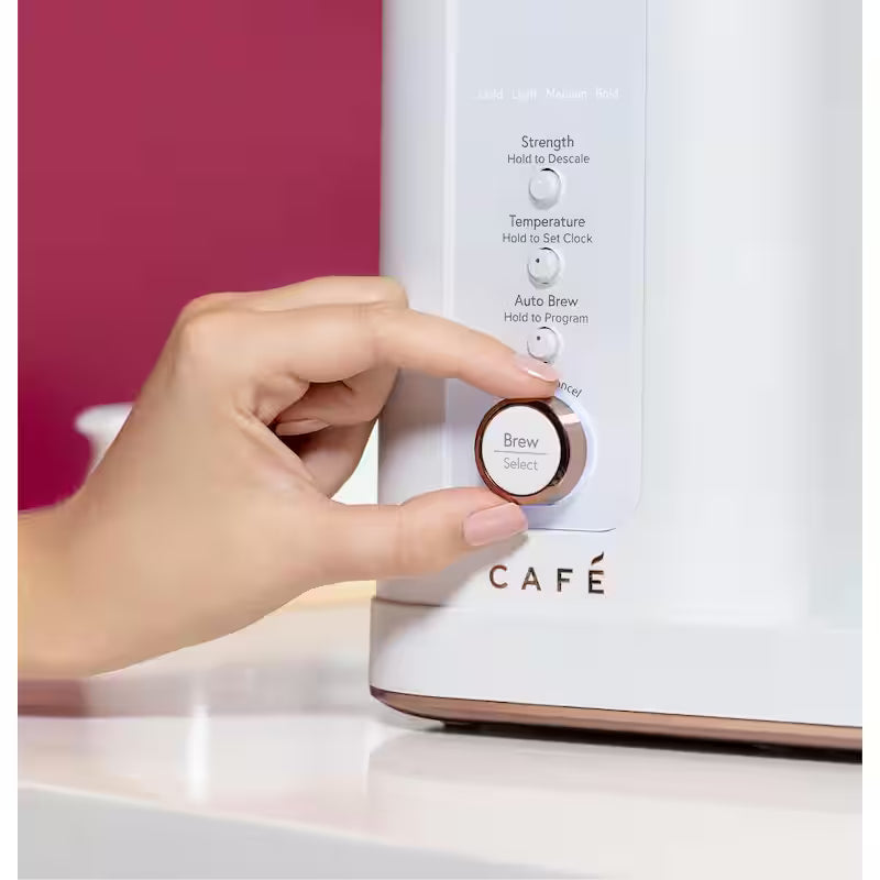 Matte White 10 Cup Drip Coffee Maker with Glass Carafe D104