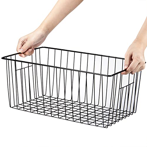 16 inch Upright Freezer Organizer Baskets, Black, Pack 3 T57128