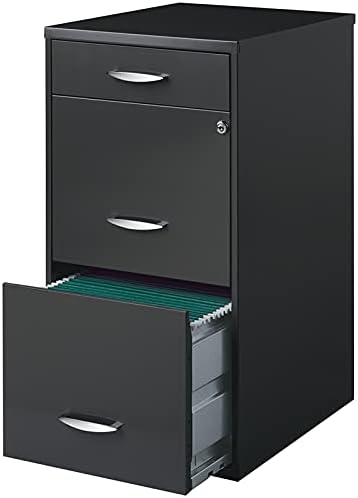 18 inch 3 Drawer Metal File Cabinet with Pencil Drawer Charcoal T7837
