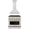 36 In. Gas Range and Range Hood in Stainless Steel with Gold Accents E497997