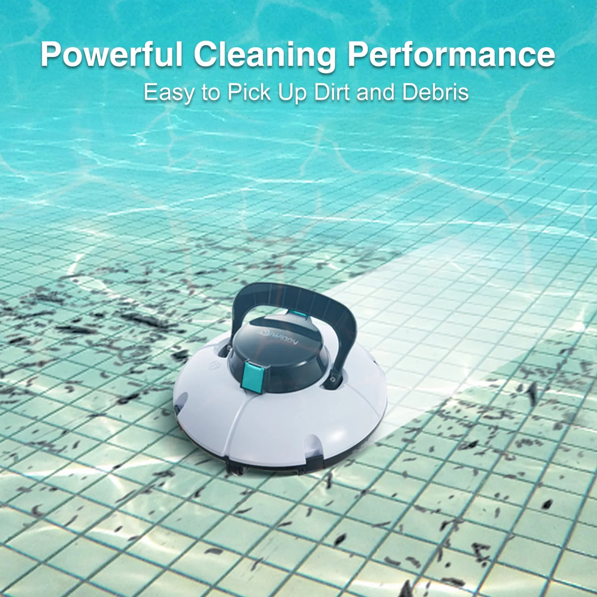 Cordless Robotic Pool Cleaner with Dual Suction Ports Y9141