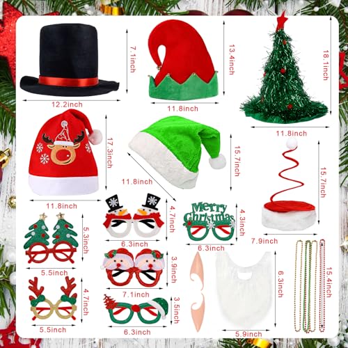 21 Pcs Christmas Photo Booth Props Kit S3812