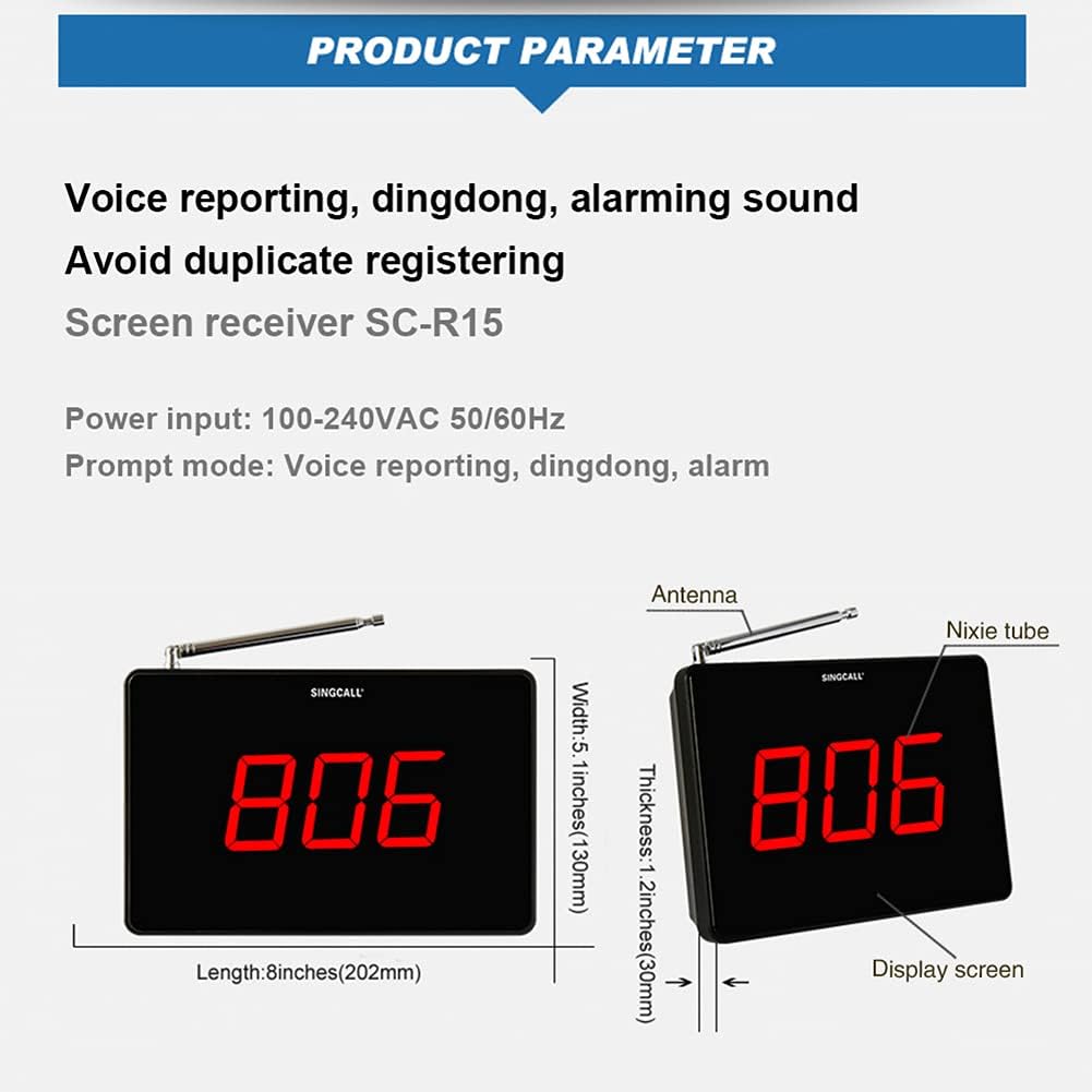 Wireless Calling System with 1 Display 10 Bells S85445