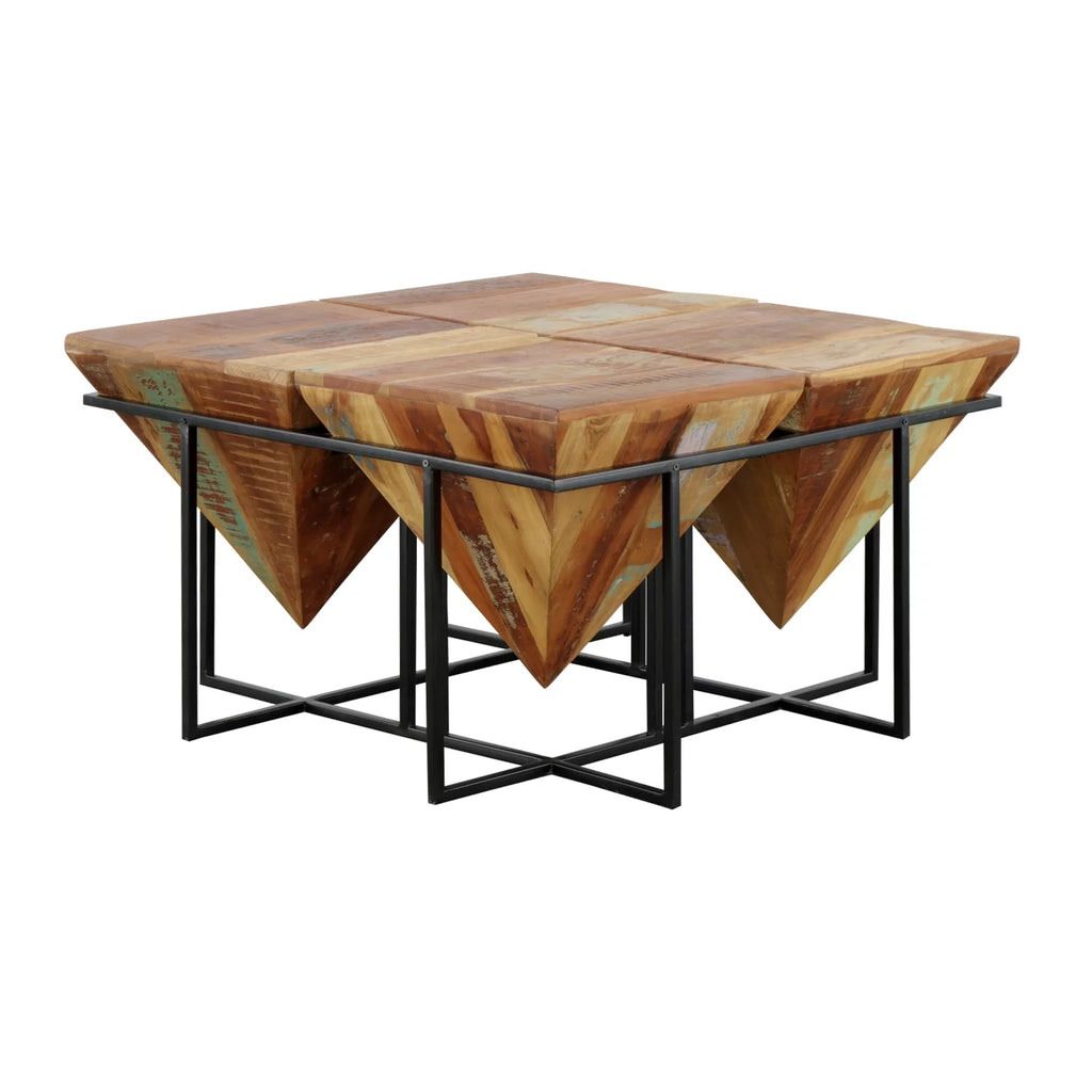 Reclaimed Wood & Iron Square Cocktail Table S55078