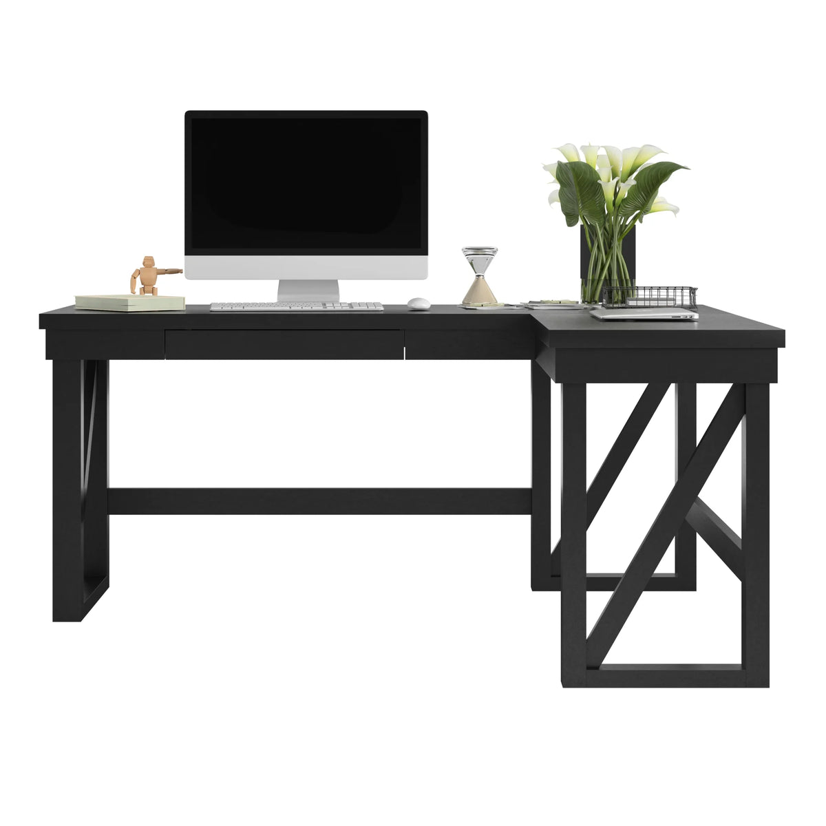Black Lift Top L Desk T620307