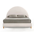 Queen Boucle Arched Headboard Platform Bed Q273