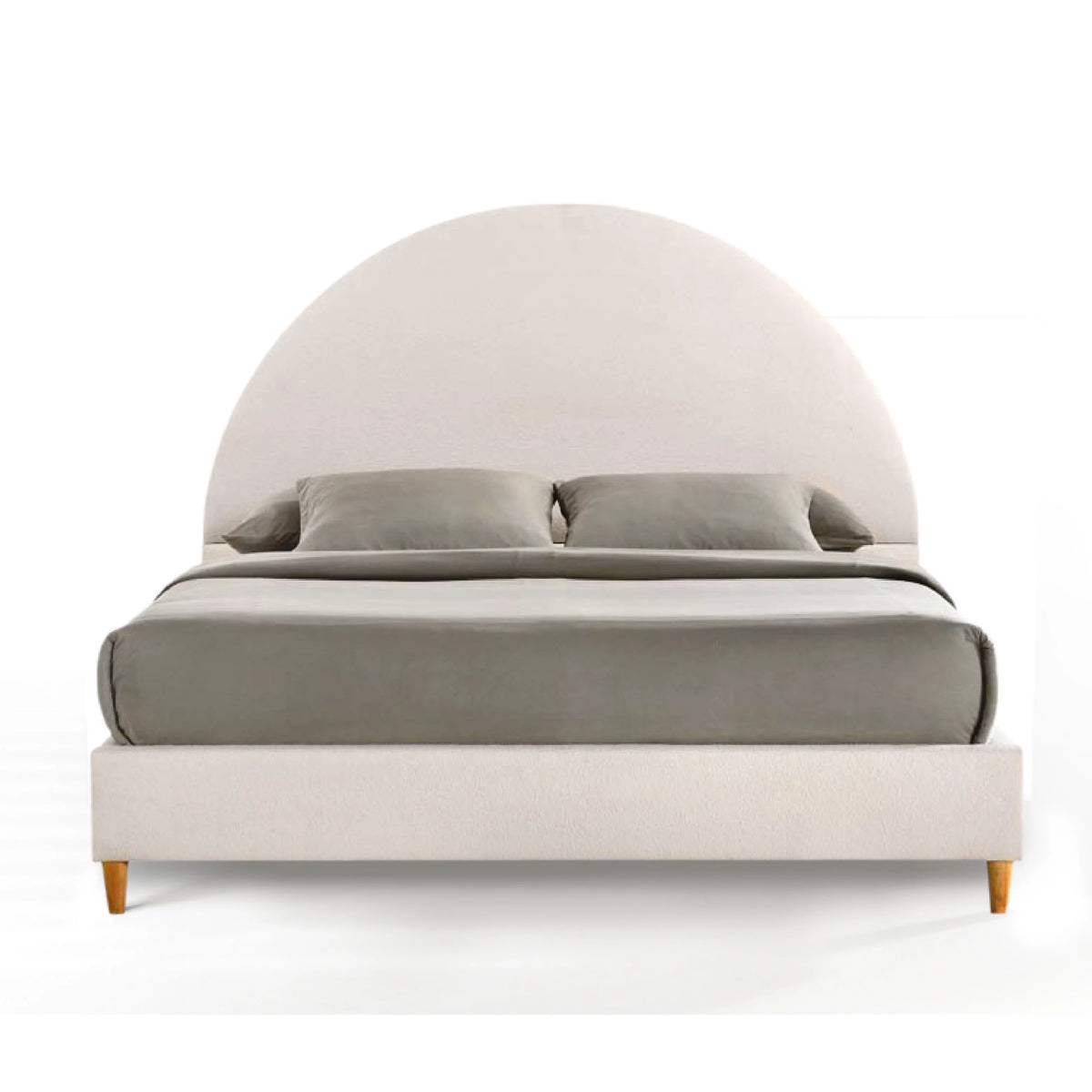 Queen Boucle Arched Headboard Platform Bed Q273