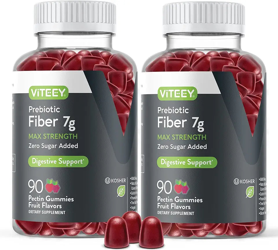 Prebiotic Fiber Gummies 7g Zero Sugar Vegan Gelatin Free Chewable Y8863
