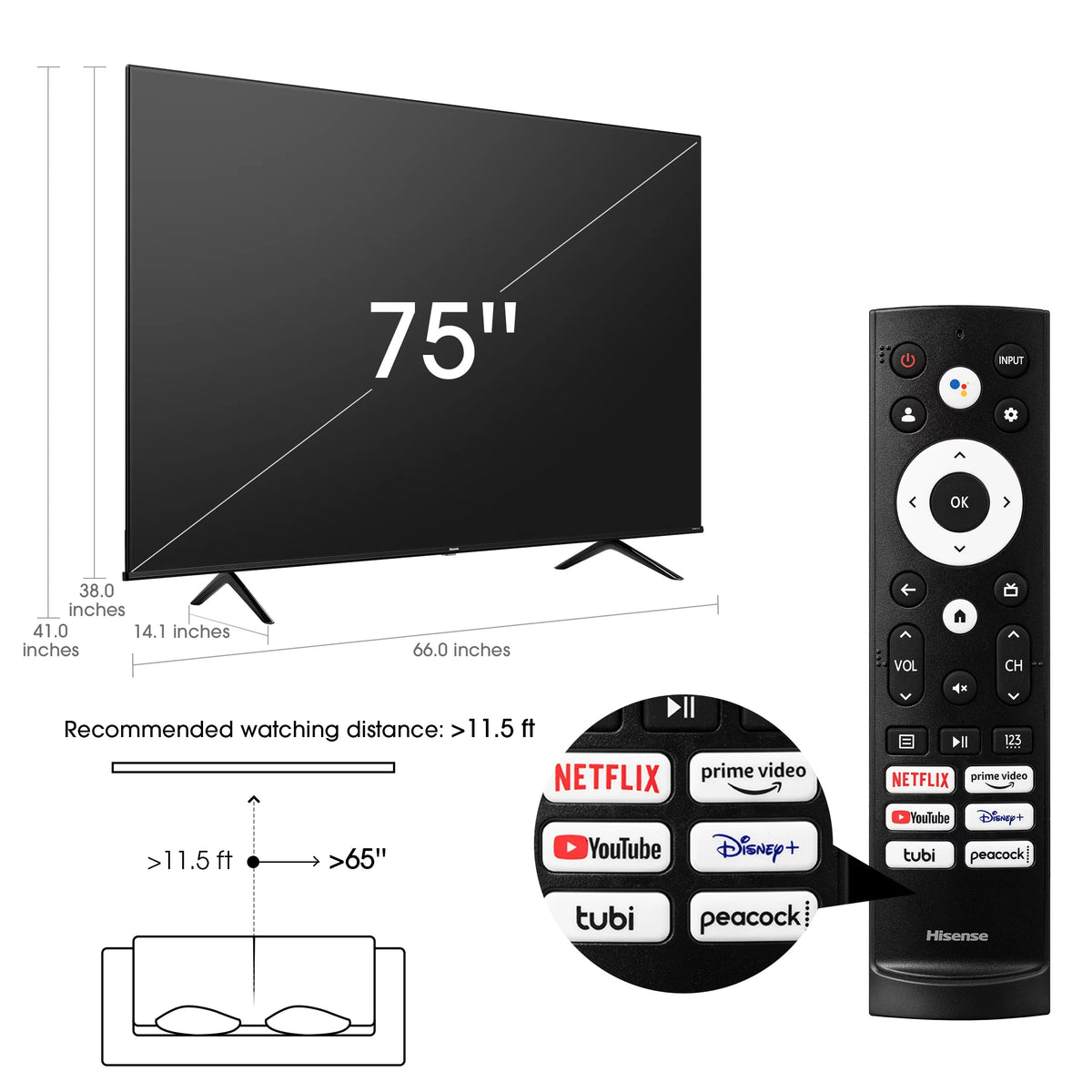 75-Inch 4K UHD Google Smart TV B534892