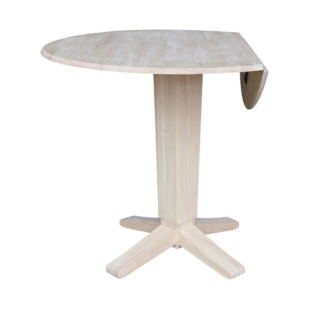 42" Round Solid Wood Drop Leaf Counter Height Dining Table R88029
