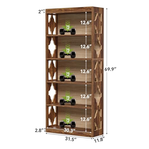 69.9" 5-Tier Vintage Bookshelf X201277