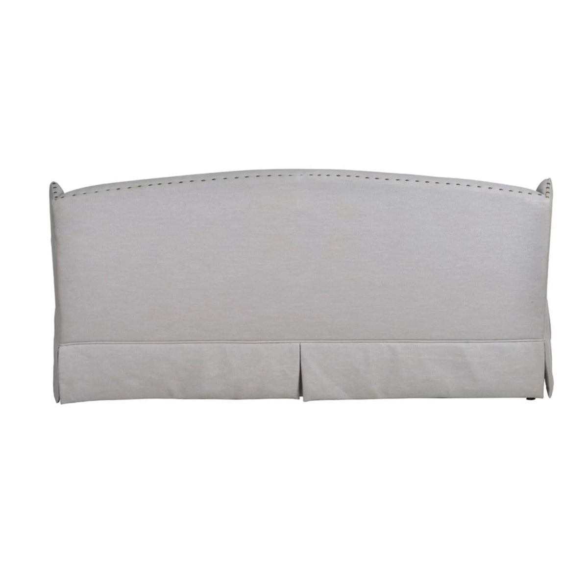 Gray Polyester Upholstered Wooden Sofa with Nailhead Trim B29823