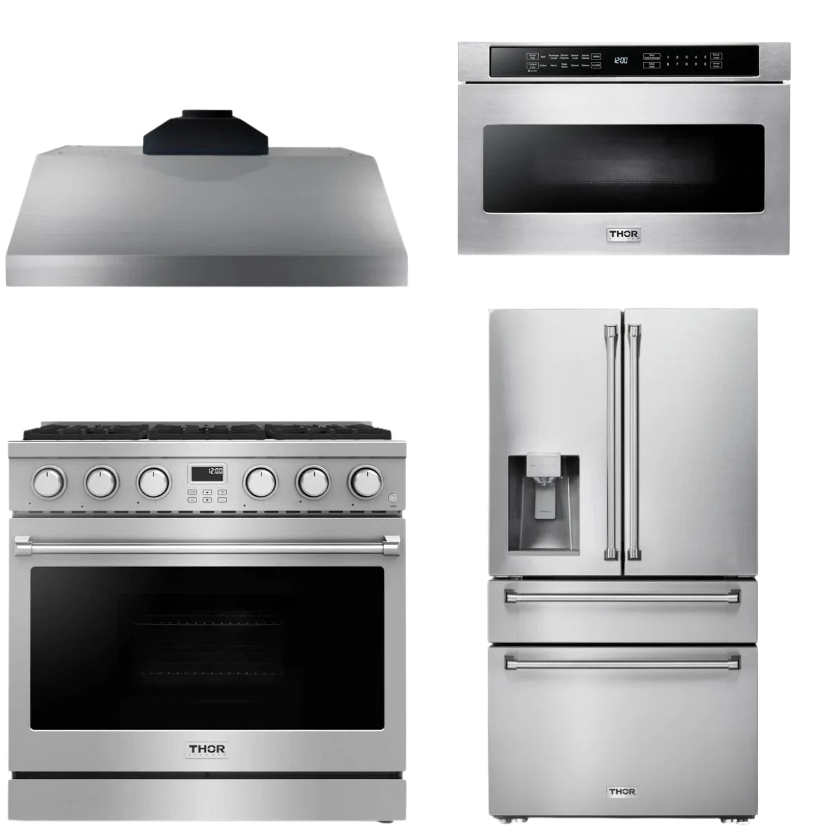 36 Gas Range, Range Hood, Refrigerator and Microwave Z4713