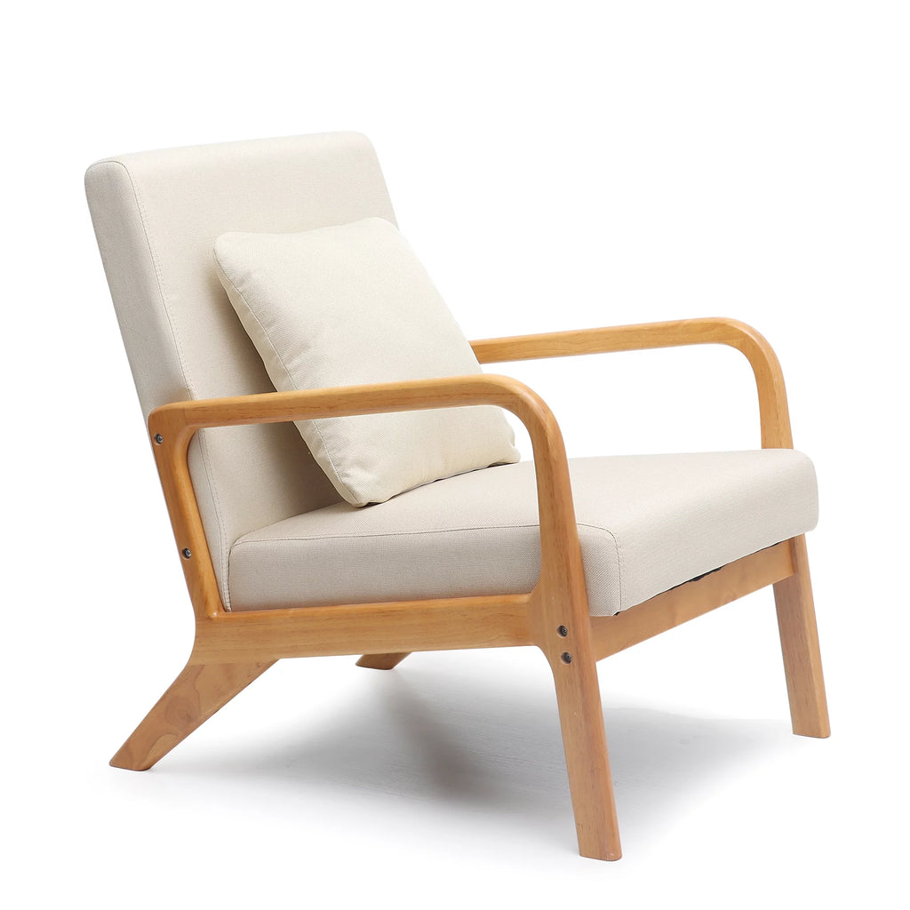 Mid Century Modern Linen Upholstered Accent Chair H365