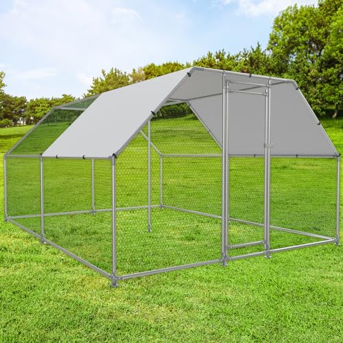 Large Metal Walk-in Chicken Coop with Anti-UV Cover I575