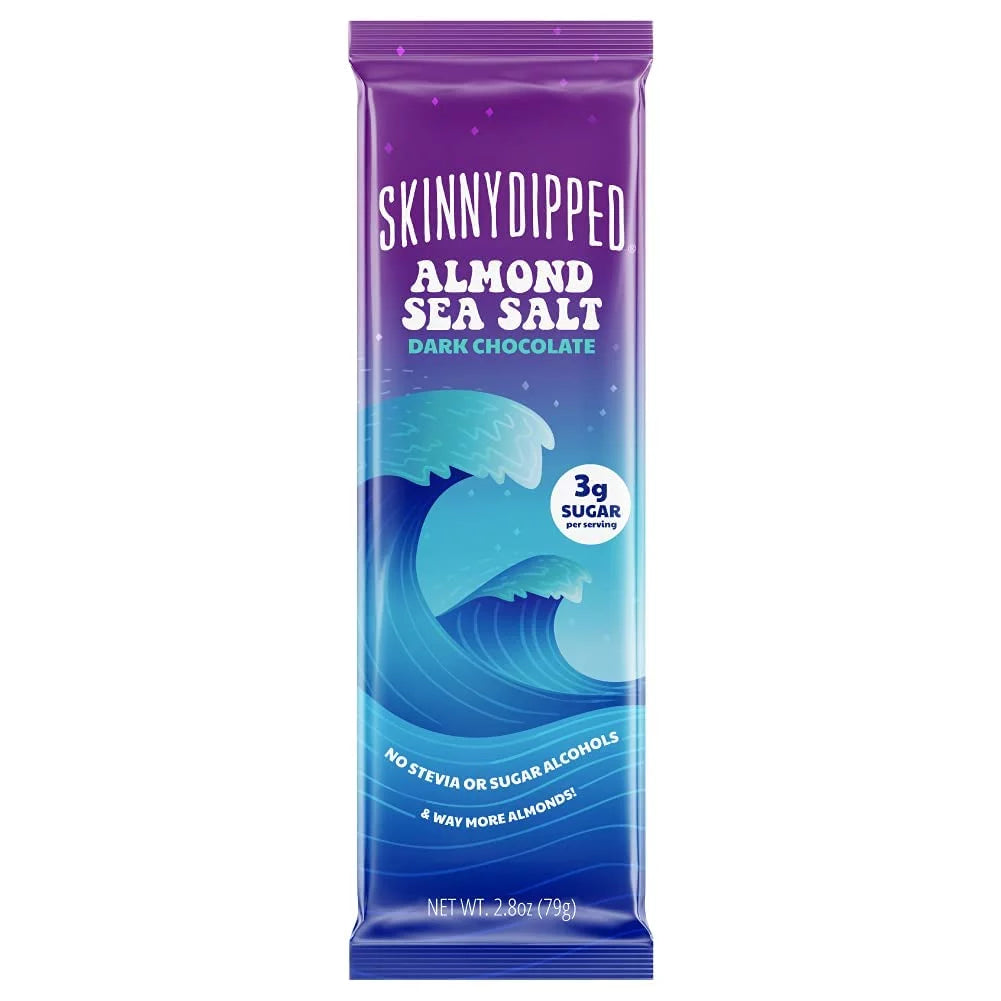 Dark Chocolate Almond Sea Salt 2.8oz Chocolate Bar Pack of 6 Q3362