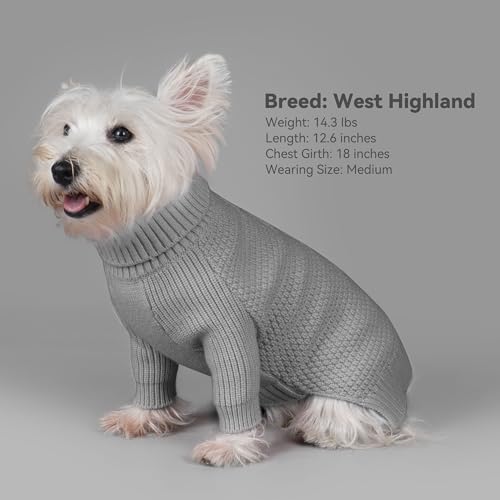 Dog Christmas Sweater Turtleneck Soft Knitted Long Sleeves Burgundy 2XL M858670