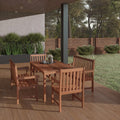 Solid Wood Rectangular Patio Dining Set Y860167