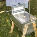 15 Gallon Laundry Agitator Hand Washer Tub and Wringer with Wooden Legs H8737