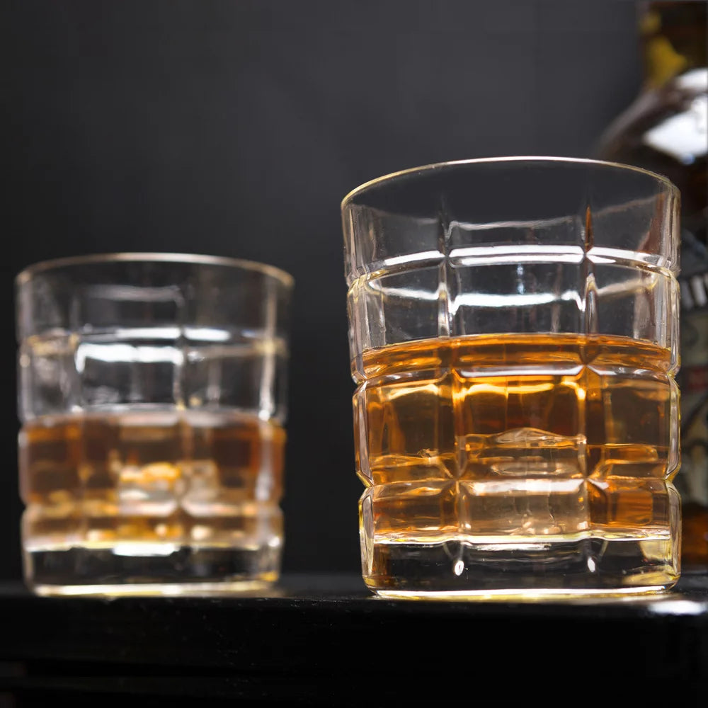 Clear Old Fashioned Whiskey Glasses Set of 4 M431