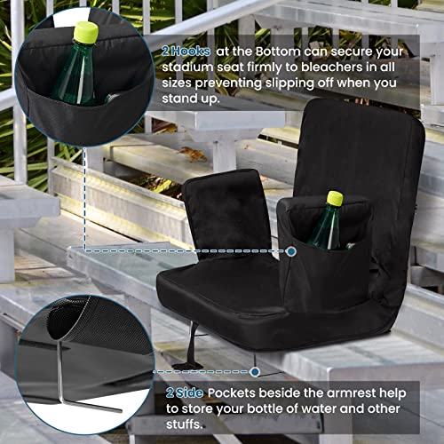 Black Extra Wide Stadium Seat with Back Support A23545