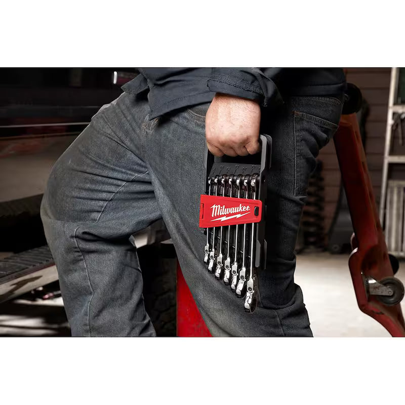 7-Piece Flex-Head Ratcheting Combination Wrench Set Metric F226