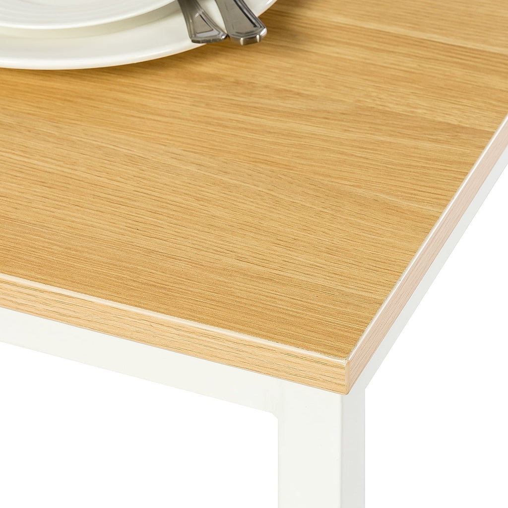 White Metal 3 Piece Dining Table with Benches Z42752