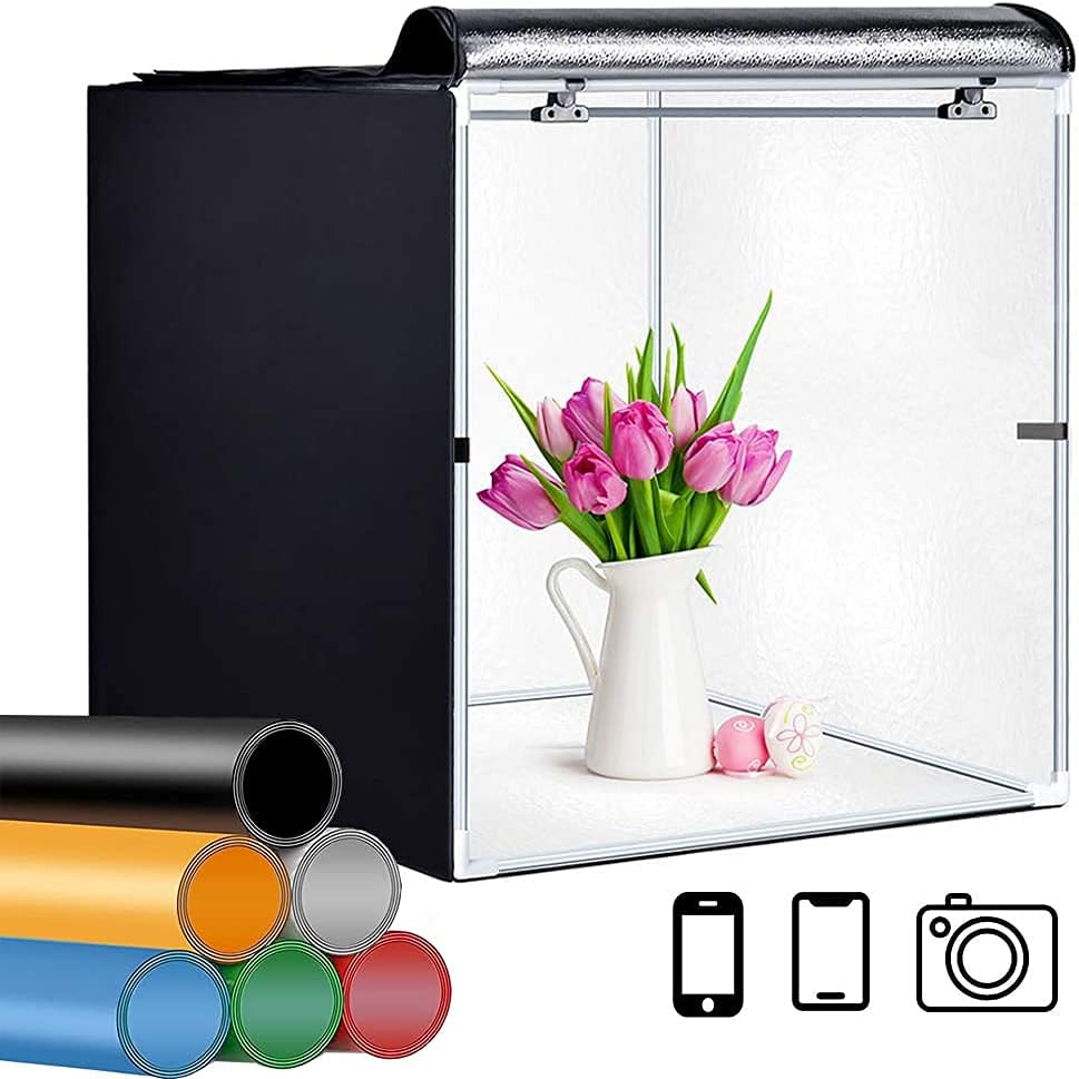 Portable Foldable 32 x 32 Inch Photo Studio Light Box with LED Lights and 3 Color Backdrops P5612
