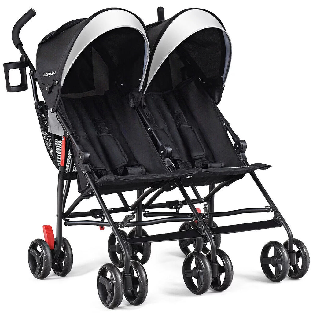 Foldable Twin Double Stroller Black Z2287