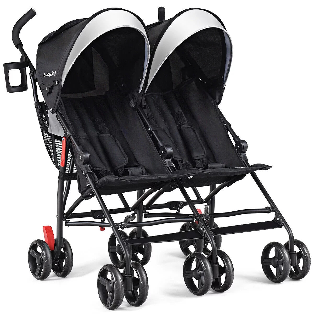 Foldable Twin Double Stroller Black Z2287