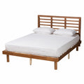 Ash Walnut Finished Wood King Size Platform Bed Z5361