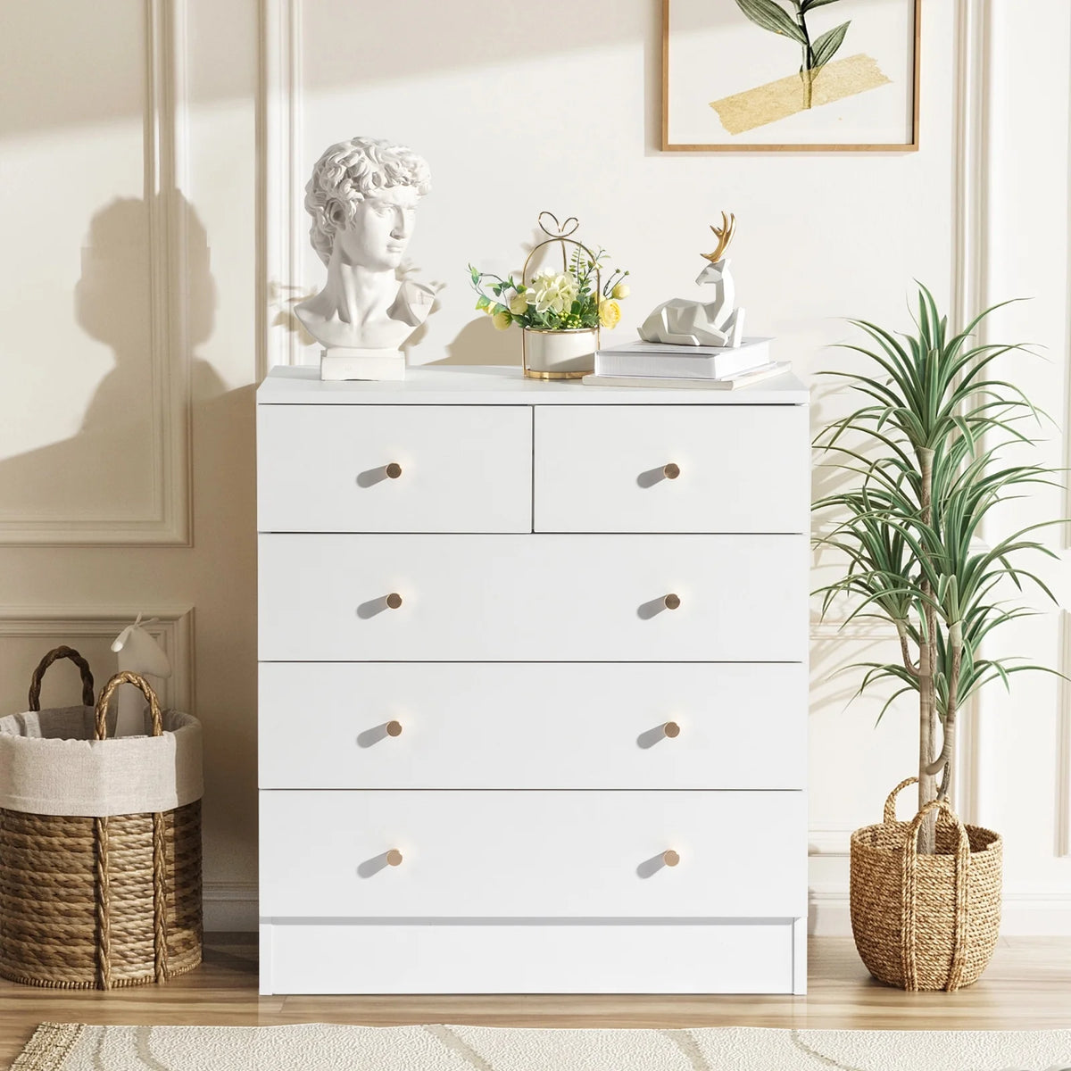 Black 6 Drawer Wood Dresser X3753