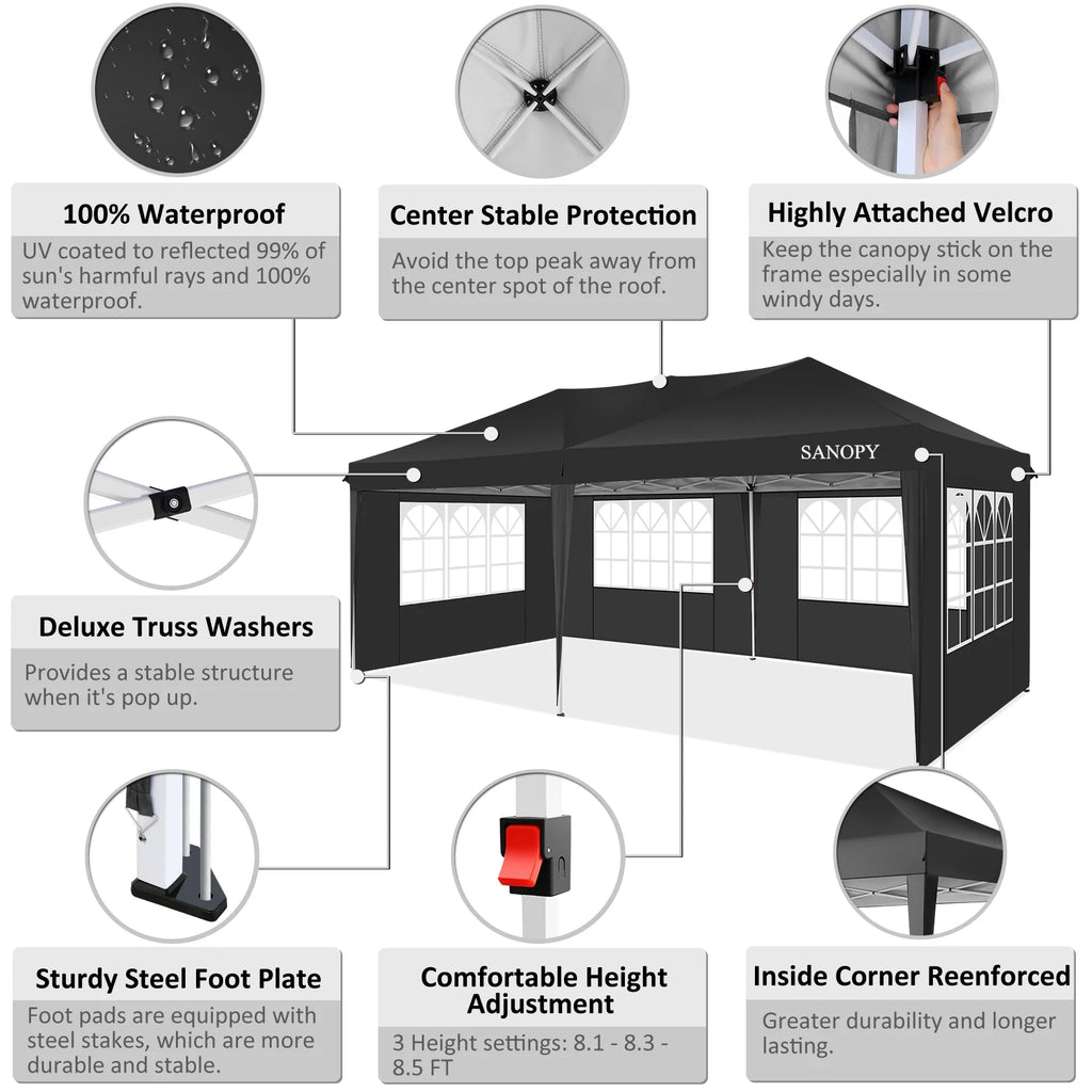 10' x 20' Pop Up Canopy Tent with Carrying Bag K852829