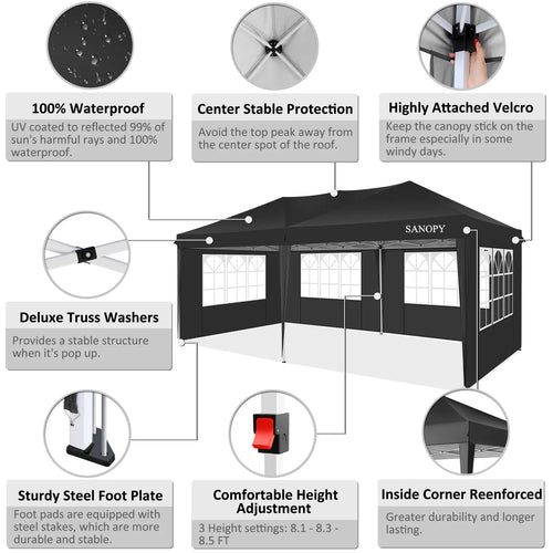 10' x 20' Pop Up Canopy Tent with Carrying Bag K852829